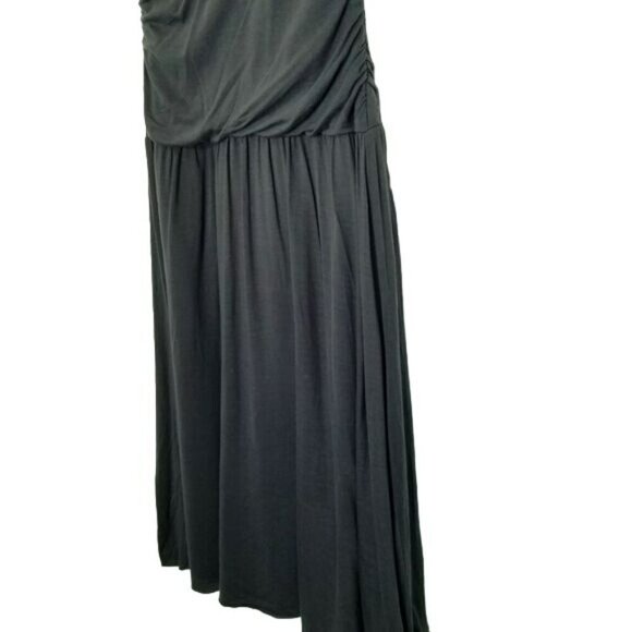 VELVET Flowy silk blend Midi Dress ruched sides Gray Size Medium EUC - Picture 5 of 13